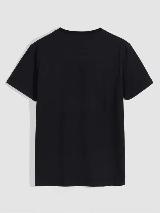 Men's Casual Crew Neck Rose Print T-Shirt (Regular/Oversize)