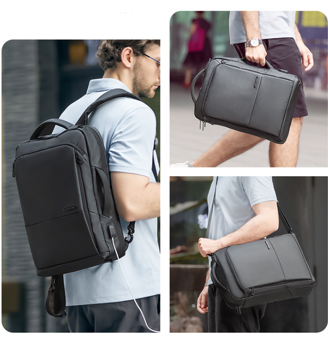 Large Capacity Anti-Theft Men's USB Charging Backpack